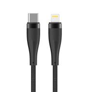 OEM0101188 - Maxlife kabel MXUC-08 USB-C - Lightning 1,0 m 27W czarny nylonowy