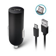 GSM032689 - Forever ładowarka samochodowa M02 1x USB 2A czarna + kabel microUSB