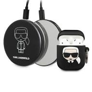 GSM109292 - Karl Lagerfeld etui do AirPods KLBPPBOA2K czarne + power bank 2000mAh 1A Iconic
