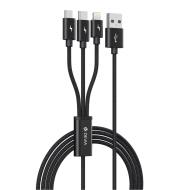 BRA011854 - Devia kabel 3w1 Gracious USB - Lightning + USB-C + microUSB 1,2 m 3A czarny