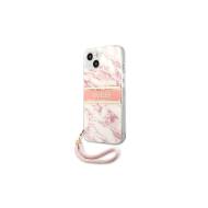 GSM118057 - Guess nakładka do iPhone 13 mini 5,4 GUHCP13SKMABPI różowy hard case Marble Strap